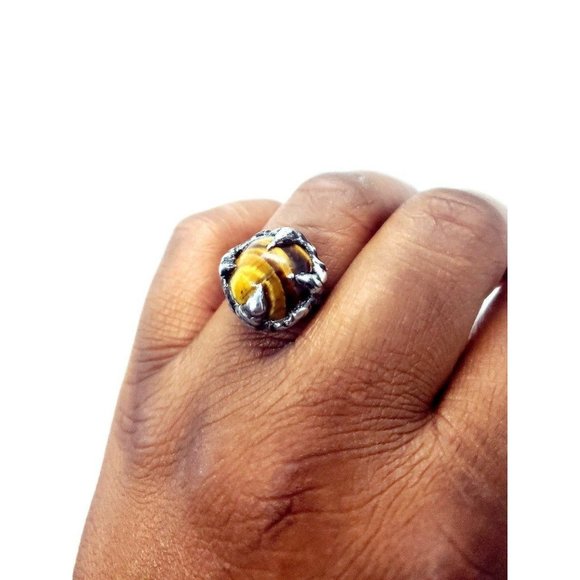 Tigers eye crystal Ring size 8 - Picture 8 of 12